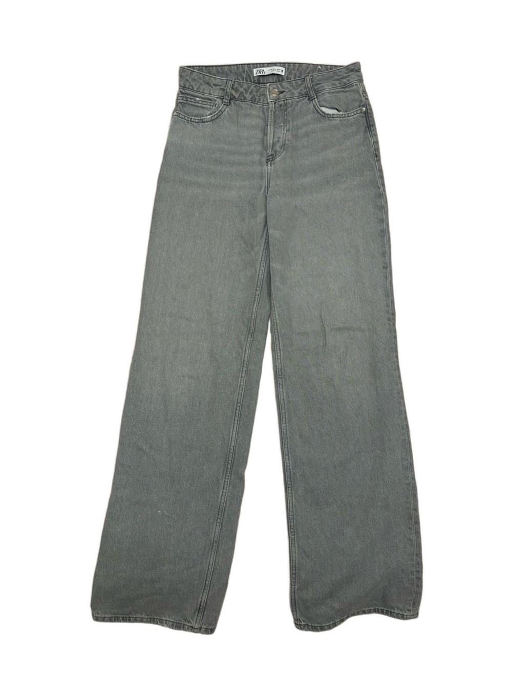 Zara Wide-Leg High-Rise Jeans - Gray
